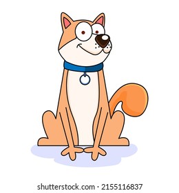 Isolated cute corgi dog breed cartoon Vector illustration