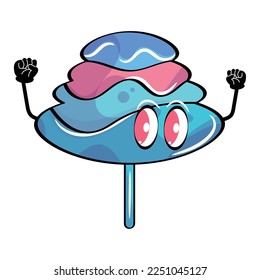 Personaje aislado de dibujos animados de caricatura de algodón lindo Vector