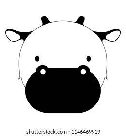 Isolated cute cow avatar
