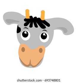 Isolated cute cow on a white background, vector illustration