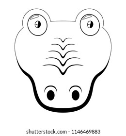 Isolated cute crocodile avatar