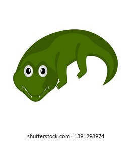 Isolated cute crocodile on white background - Vector