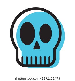 Icono del cráneo mágico de muerte lindo aislado Ilustración vectorial