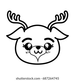 isolated cute deer face