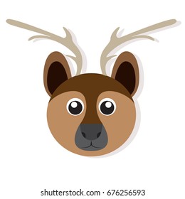 Isolated cute deer on a white background, Vector illustration