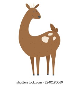 Isolated cute deer sketch doodle Vector illustration