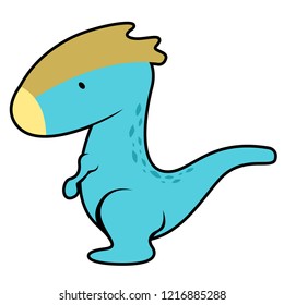 Isolated cute dinosaur cartoon character. Vector illustration design