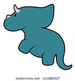 Isolated cute dinosaur cartoon character. Vector illustration design