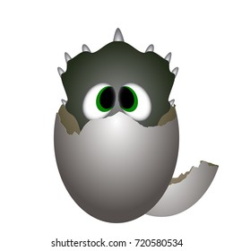 Isolated cute dinosaur on a white background, Vector illustration