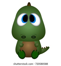 Isolated cute dinosaur on a white background, Vector illustration
