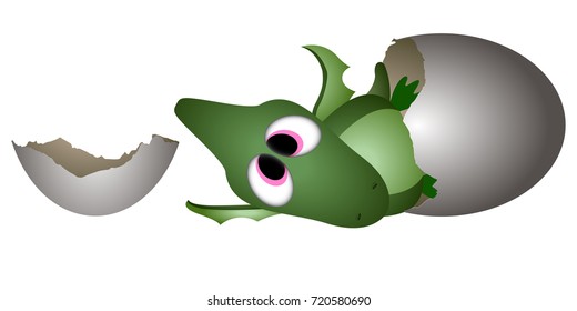 Isolated cute dinosaur on a white background, Vector illustration