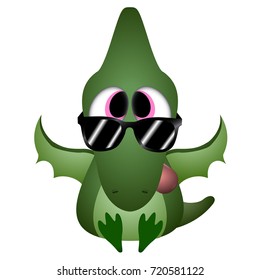 Isolated cute dinosaur on a white background, Vector illustration