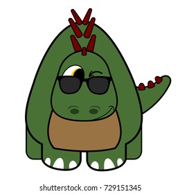 Isolated cute dinosaur on a white background, Vector illustration