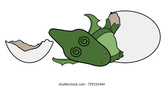 Isolated cute dinosaur on a white background, Vector illustration