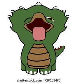 Isolated cute dinosaur on a white background, Vector illustration