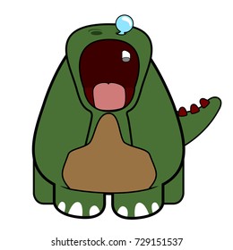 Isolated cute dinosaur on a white background, Vector illustration