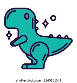 Icono de juguete de dinosaurio lindo aislado Ilustración vectorial