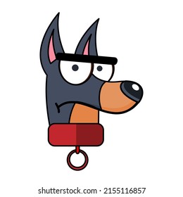 Isolated cute doberman dog breed cartoon Vector illustration