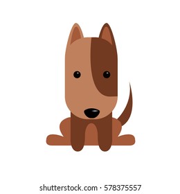 Isolated cute dog on a white background, Vector illustration
