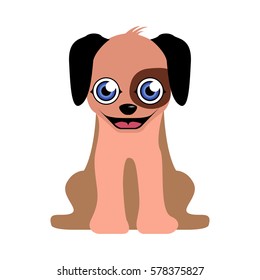 Isolated cute dog on a white background, Vector illustration