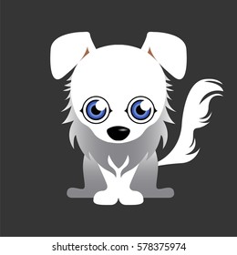 Isolated cute dog on a white background, Vector illustration