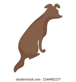 Isolated cute dog sitting on the floor Vector