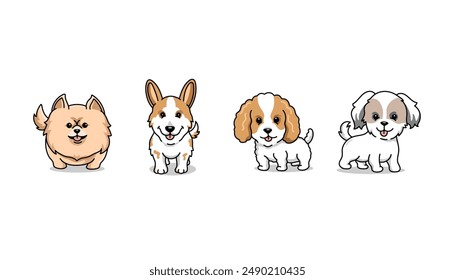 isolated cute dogs illustration set with a white background