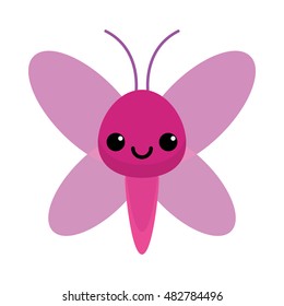 Isolated cute dragonfly on a white background, Vector illustration