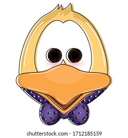 Isolated cute duckling cartoon. Farm aninals - Vector illustration