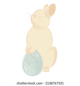 Isolated cute easter bunny animal Vector