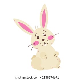 Isolated cute easter bunny animal character Vector