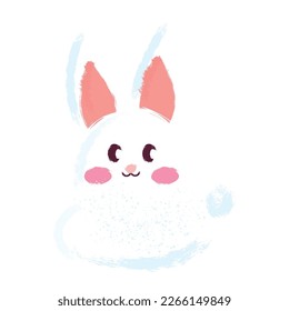 Isolated cute easter bunny rabbit animal Vector