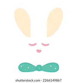 Isolated cute easter bunny rabbit animal Vector