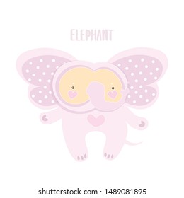Isolated cute ELEPHANT on white background for you designs and art prints