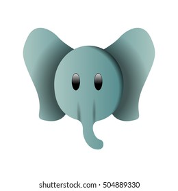 Isolated cute elephant on a white background, Vector illustration