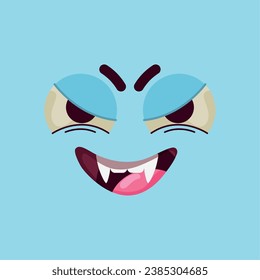Isolated cute evil happy facial expression Vector
