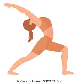 Isolated cute female character doing yoga exercises Vector