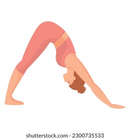 Isolated cute female character doing yoga exercises Vector