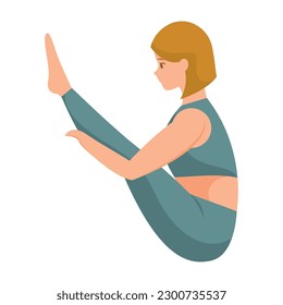 Isolated cute female character doing yoga exercises Vector