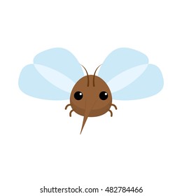 Isolated cute fly on a white background, Vector illustration