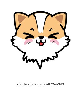 isolated cute fox face