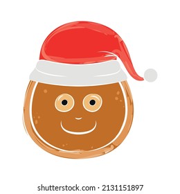 Isolated cute gingerbread male cookie avatar Vector
