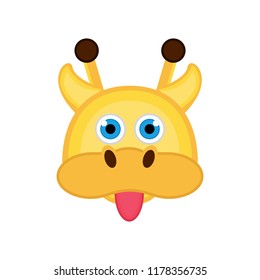 Isolated cute giraffe avatar