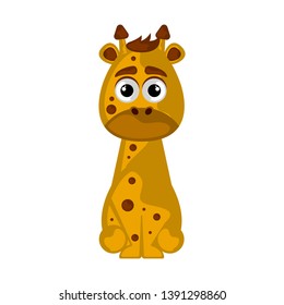 Isolated cute giraffe on white background - Vector