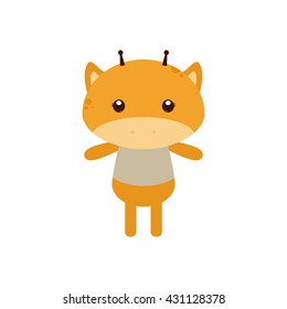 Isolated cute giraffe on a white background