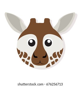 Isolated cute giraffe on a white background, Vector illustration