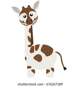 Isolated cute giraffe on a white background, Vector illustration