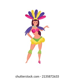 Isolated cute girl with carnival costume Vector