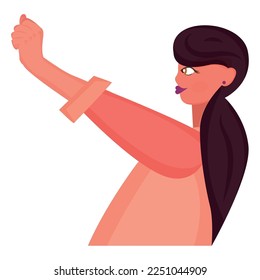 Isolated cute girl cartoon character raising her hand Vector