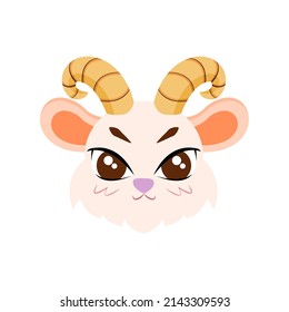 Isolated cute goat avatar Zodiac sign Vector illustration